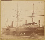 View of Turkish steamship "Dessoug" which will transport the obelisk "Cleopatra's Needle" to New York