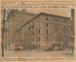 Riverside Drive block front between 86th and 87th Streets showing the eight stone-front residences about to be torn down for an eighteen-story multi-family dwelling