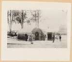 Temporary tomb of U.S. Grant with police guard, 1885