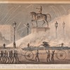 The fireman's procession passing the Washington Monument, Union Square, evening Sept. 1st 1858