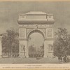 An artistic public monument. The Washington Arch on Washington Square, New York City...