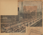 The King and Queen (in first car) proceeding up the West Side Elevated Highway while crowds line the parallel traffic lane