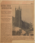 Christ Episcopal of Brooklyn, built in 1842, is swept by flames just before service