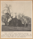 The Captain John Schenck House, on Flatlands Bay, near Bergen Beach, built in 1656. The peculiar "posts" on either side of the driveway are the fin bones of a whale. They have since disappeared