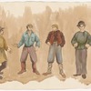 Costume design sketch of unidentified men