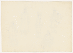 Costume design drawing of five men