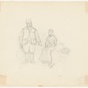 Costume design drawing, possibly Tevye and Golde