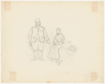 Costume design drawing, possibly Tevye and Golde