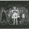 Jacqueline Mayro (as Baby June) and the newsboys in the stage production Gypsy
