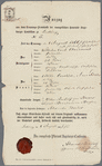 Marriage Certificate of Wilhelm Clairmont and Ottilia von Pichler