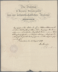 Document from the Royal Württemberg Land and Forestry Academy, Hohenheim, regarding Wilhelm Clairmont