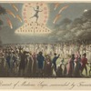 Descent of Madame Saqui, surrounded by fireworks