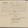 Certificate of William Rogers for one share in trust relative to the estate of Alexander Hamilton