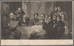 Sir Walter Scott and his literary friends at Abbotsford. Scott. Mackenzie. Wilson. Crabbe. Lockhart. Wordsworth. Jeffrey. Ferguson. Moore. Allen. Canpbell. Wilke. Constable. 