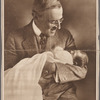 President Wilson and his first grandchild, Francis Sayre, son of Mr. and Mrs. Francis Bowes Sayre, formerly Miss Jessie Wilson, second daughter of the president. The president's grandson, born Sunday, January 17th, is the only child born in the White House in more than twenty years, and the only boy since the administration of President John Tyler, seventy years ago