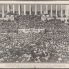 The scene when Woodrow Wilson took the oath of office and read his inaugural address on the stand on the steps of the east front of the capitol--inside the railing are ambassadors, justices of the Supreme Court, representatives in Congress, members of the outgoing and incoming cabinets, and other persons privileged by official position, past or present--massed in front, the great concourse of people, most of whom got at this time their only real view of the day's ceremonies