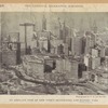 An airplane view of New York's skyscrapers and Battery Park