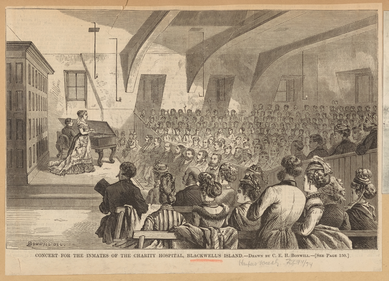 Concert for the inmates of the Charity Hospital, Blackwell's Island