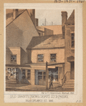 Old shanty (news depot) 177 Bowery, near Delancy St., 1861