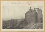 Panoramic view looking up Broadway over Bowling Green
