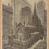 Trinity Church enshrined in skyscrapers--a views from a six-story window in Church Street. the tall buildings are Trinity, the New Equitable, The American Surety, and The Bankers Trust 