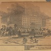 An Old English print of the As[tor?] House after a snowstorm