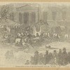 Sleighing in front of the Astor House, New York, 1856