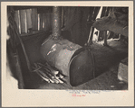 Stove made out of old oil can, squatter's camp, Arkansas