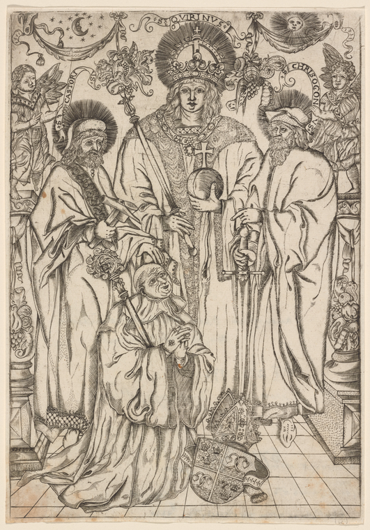 St. Castorius, St. Quirinus, and St. Chrisogonus, with an Abbot - NYPL ...