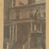 This bronze figure of Alexander Hamilton, which formerly stood in front of the Hamilton Club, Brooklyn, is shown outside 287 Convent avenue, Manhattan, once the home of the first Secretary of Treasury