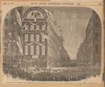 Ball, Balck, & Co.'s jewellery store, corner of Broadway and Murray Street, New York, as it appeared on the evening of the Telegraphic Jubilee