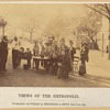 Men drinking from kegs of beer at Jones Wood 