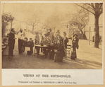 Men drinking from kegs of beer at Jones Wood 