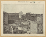 Photograph showing area being cleared for the yard improvements 