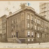 Brick and brownstone row houses with stoops