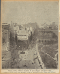 Regulating street traffic in the heart of New York. Looking up Fifth Avenue and Broadway from the Flatiron Building where they intersect