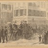 Parade of the Metropolitan Fire Department--passing through Maiden Lane