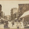 Tenements & storefronts: L. Peirano Wines; pedestrians; Shults Bread wagon