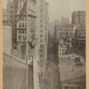 Looking down on Nassau Street from the corner of Wall Street. Sub-treasury shown at the right