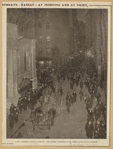 A few moments after 5 o'clock. The street thronged with home-going office workers