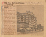 Old New York in pictures--no. 110--Park Avenue Hotel