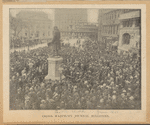 Crowd watching journal bulletins