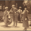 Scene from the motion picture Barbary Sheep (travelers arriving at hotel steps with baggage)