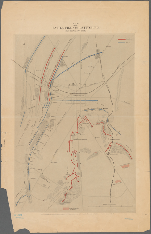 Map of the battlefield of Gettysburg, July 1st, 2nd, & 3rd, 1863 / Butterfield Collection / Butterfield Collection