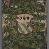 Back cover of manuscript painted with coat of arms of Lorenzo Moro