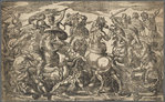 Battle between men and centaurs