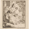 A young girl playing with chicks