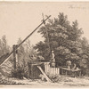 Landscape with a woman and two children at a well