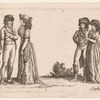 Two couples standing in a landscape