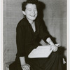 Publicity photograph of Margo Jones holding script during rehearsal